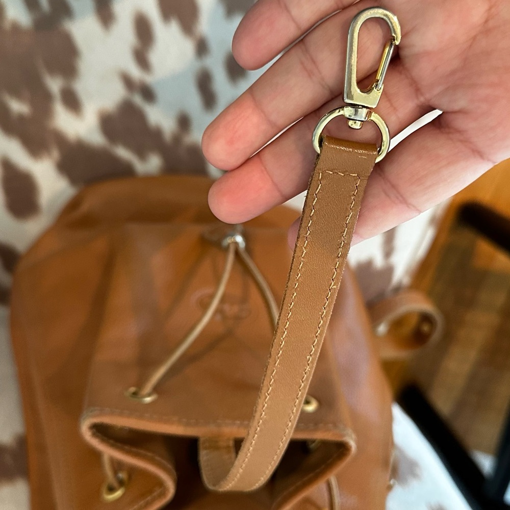 Longchamp Brown Leather Drawstring Backpack - image 9